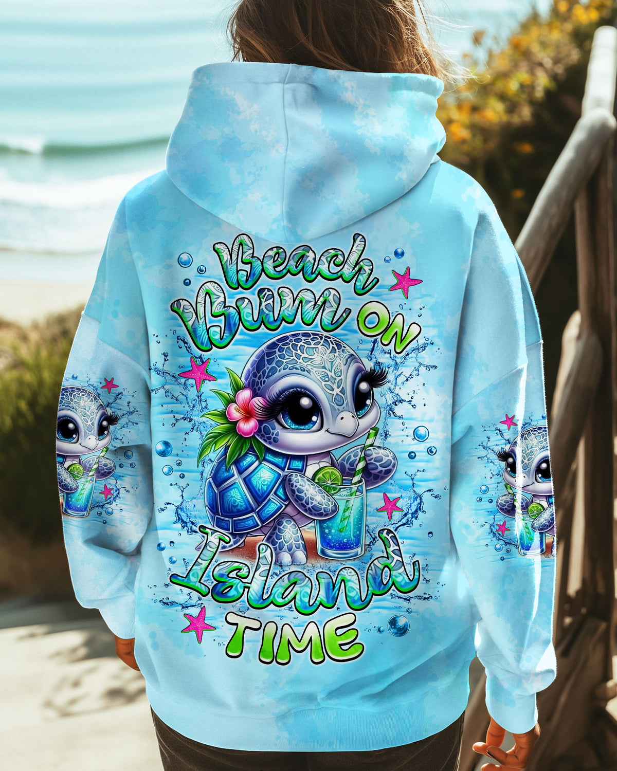 BLISSCORNERS BEACH BUM ON ISLAND TIME TURTLE ALL OVER PRINT