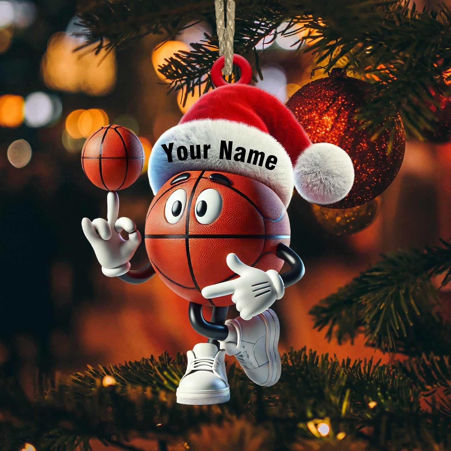 Blisscorners Basketball Playing Christmas Ornament, Personalized Ornament2D Flat LM2211