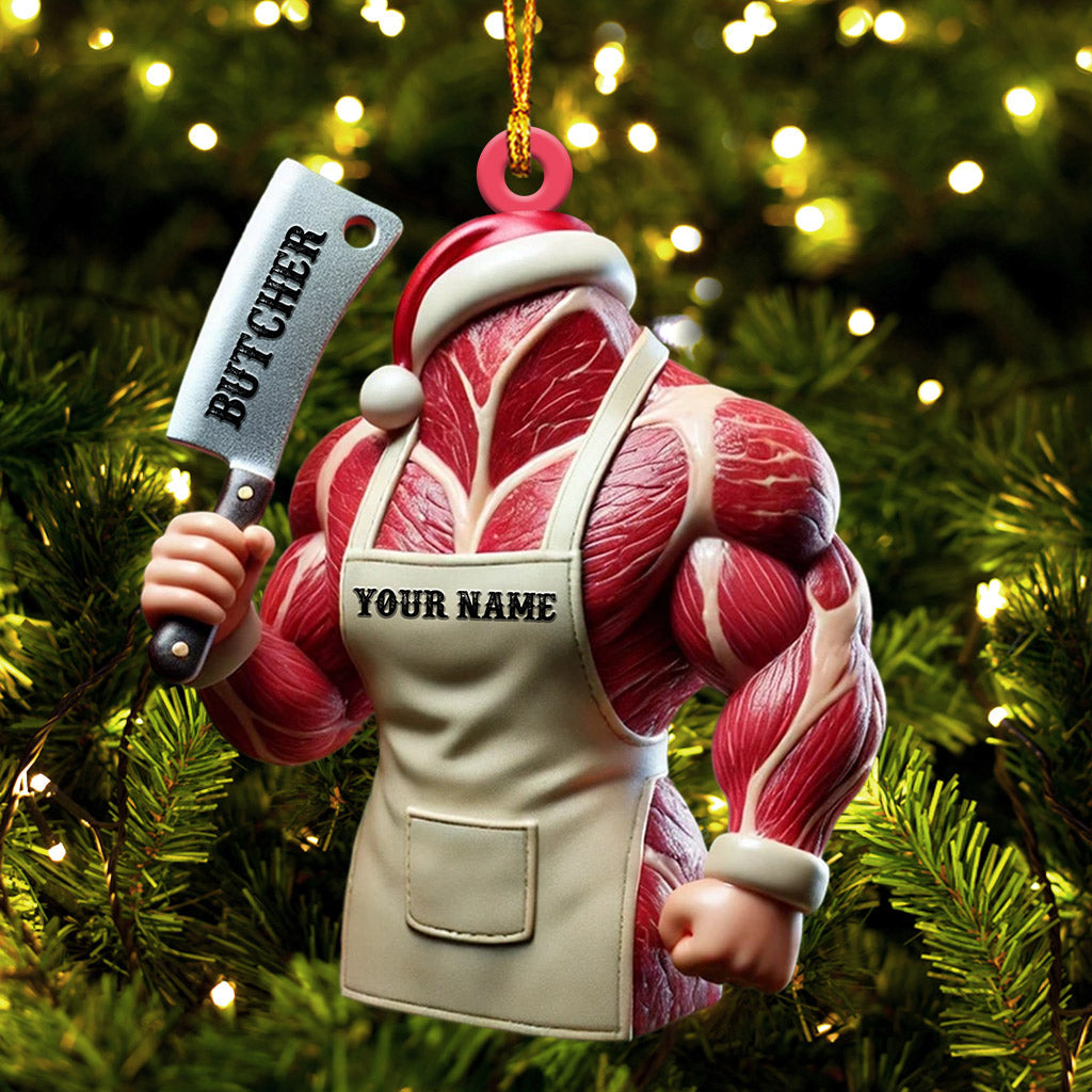 Blisscorners Butcher Christmas Ornament, Personalized Ornament2D Flat LM2211
