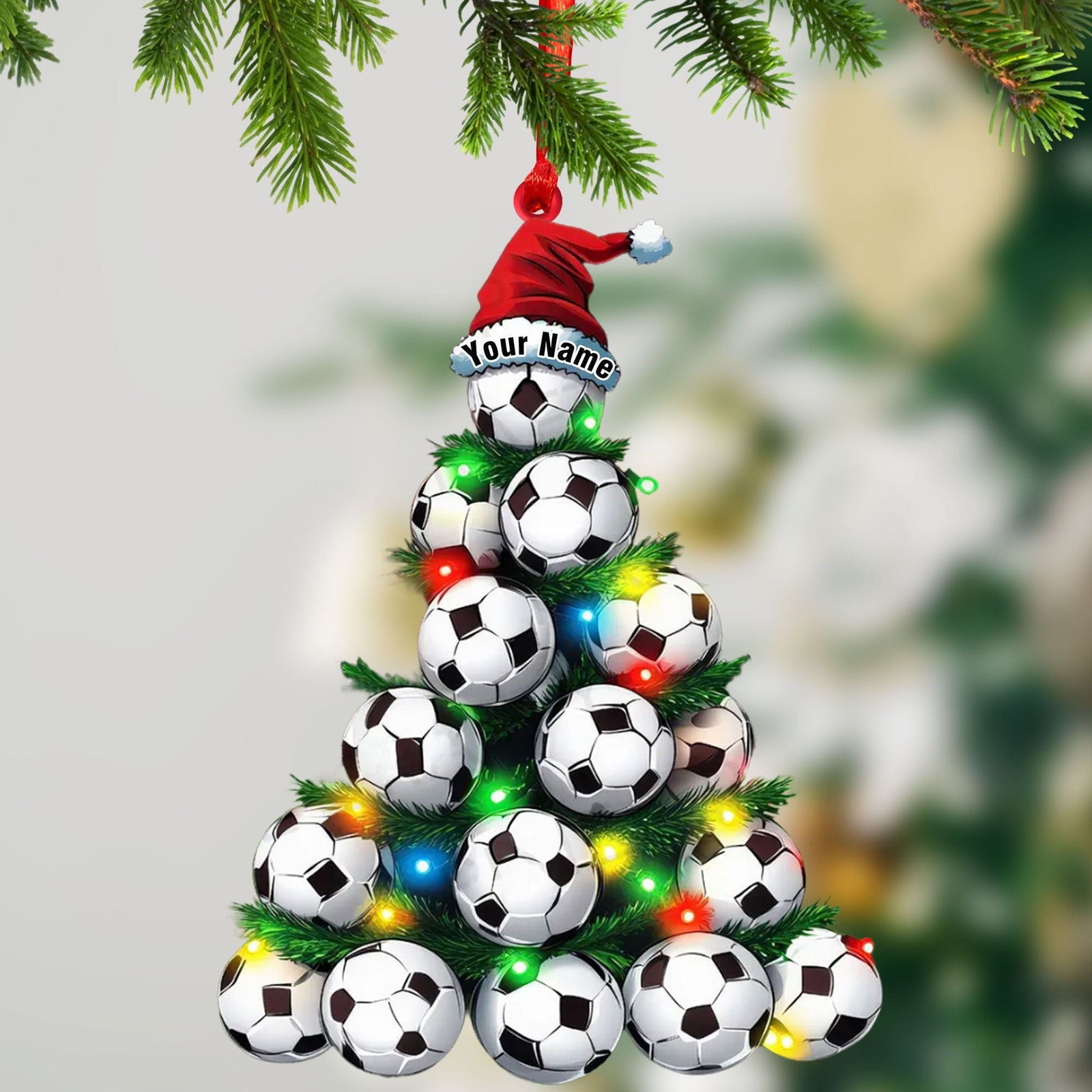 Blisscorners Football Christmas Tree Ornament, Personalized Ornament2D Flat LM2211