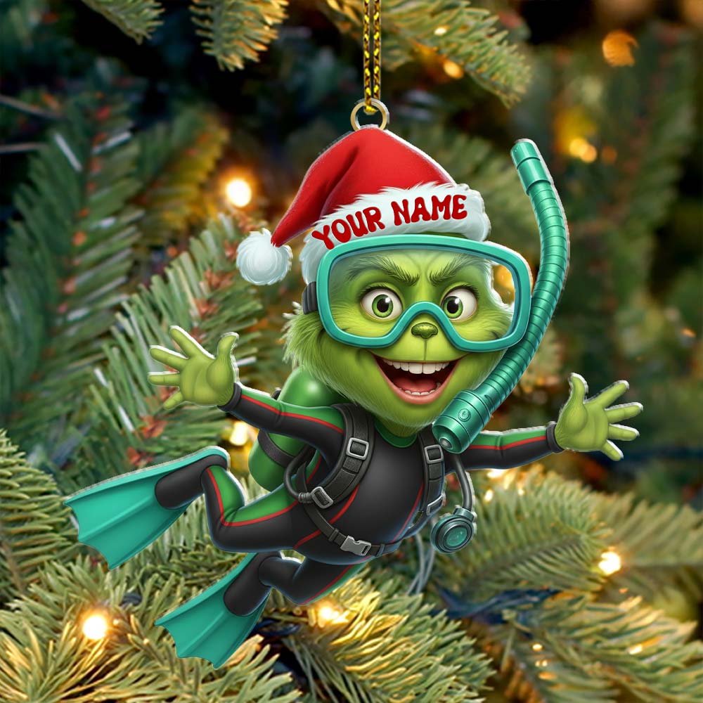 Blisscorners Diver ELF, Home Decor, Christmas Ornament, Personalized Ornament2D Flat LM2111