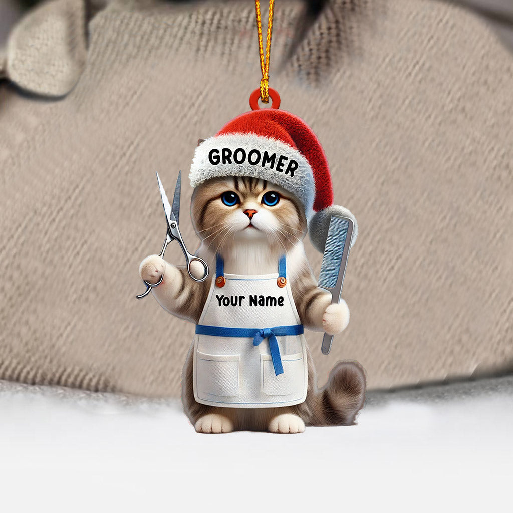 Blisscorners Groomer Cat Home Decor Christmas Ornament, Personalized Ornament2D Flat LM2211