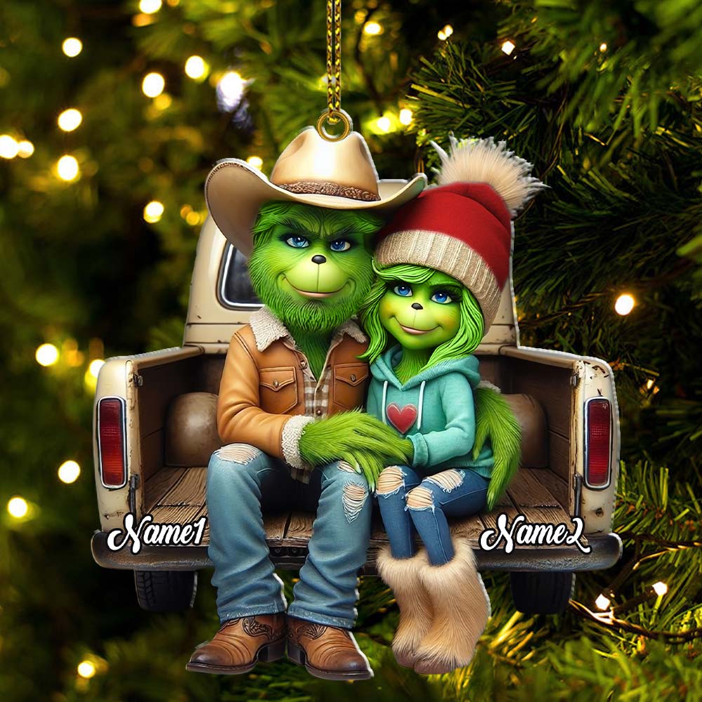 Blisscorners Custom Name Couple Christmas Ornament, Lover Christmas Gift2D Flat LM2111