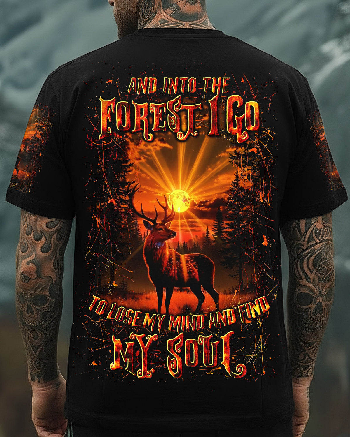 BLISSCORNERS AND INTO THE FOREST I GO DEER ALL OVER PRINT