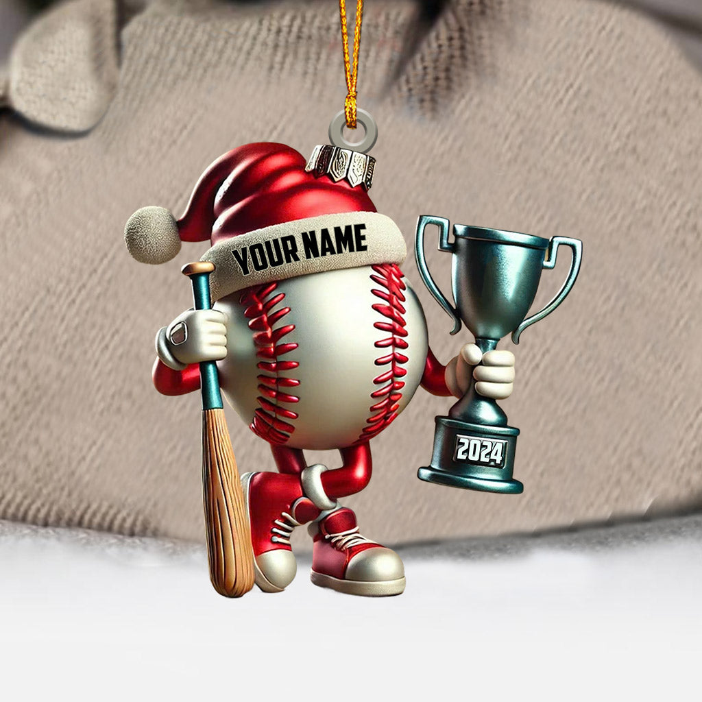Blisscorners Baseball Champion Christmas Ornament, Personalized Ornament2D Flat LM2211