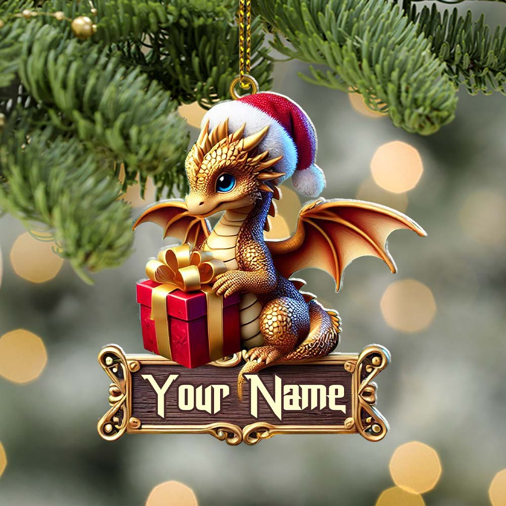 Blisscorners Custom Little Dragon Ornament, Personalized Ornament2D Flat LM2211