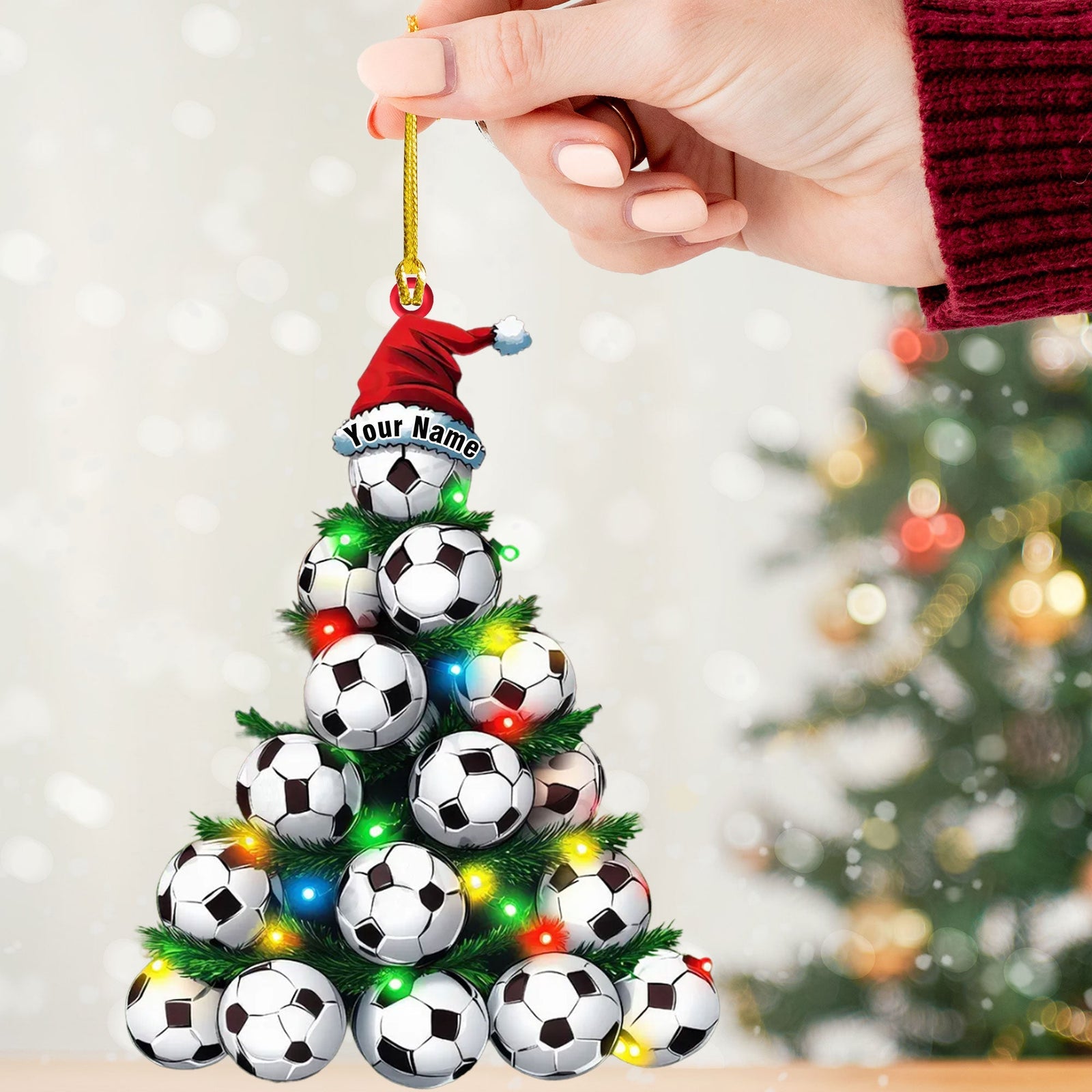 Blisscorners Football Christmas Tree Ornament, Personalized Ornament2D Flat LM2211