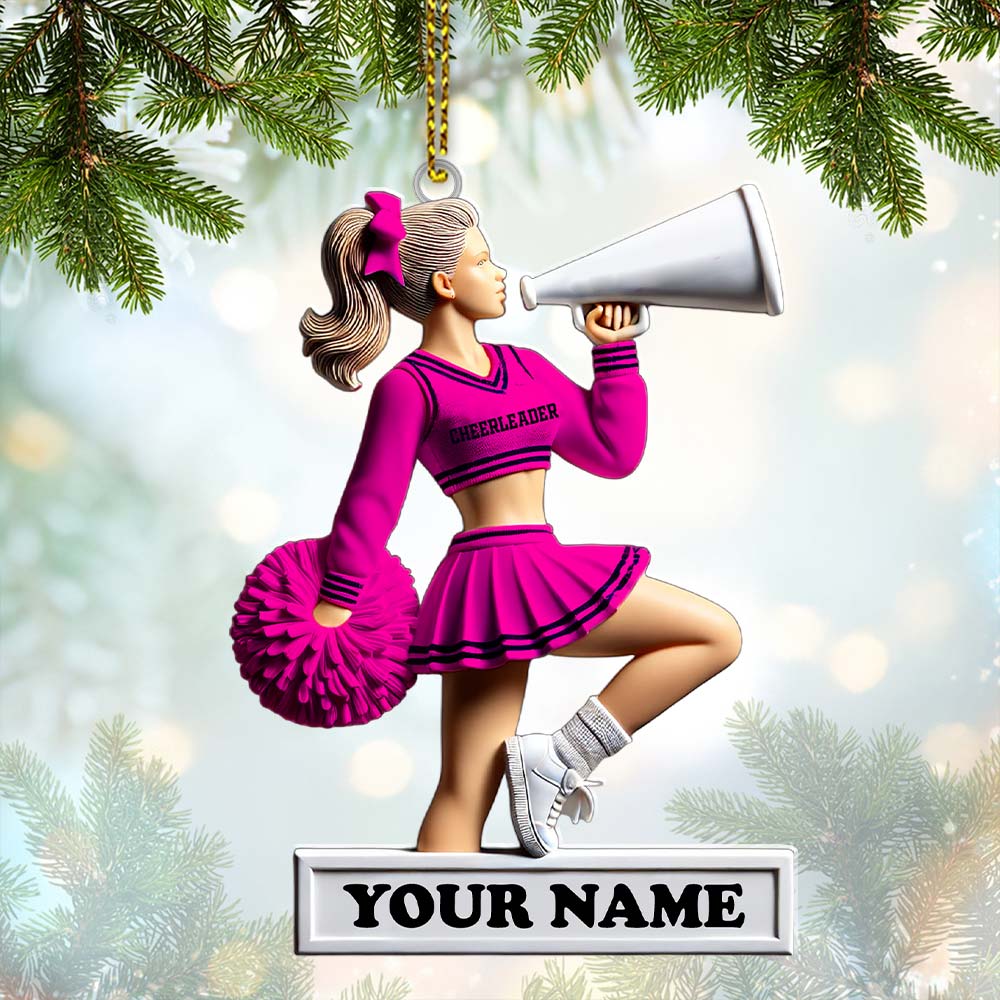 Blisscorners Custom Name Cheerleader Ornament, Cheerleader Christmas Gift2D Flat LM2211