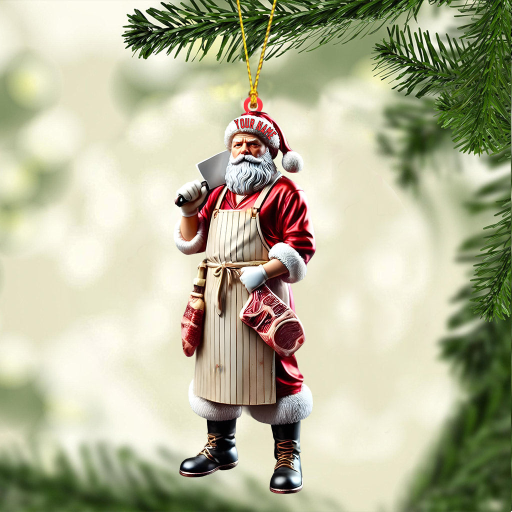 Blisscorners Butcher Santa Home Decor Christmas Ornament, Personalized Ornament2D Flat LM2211