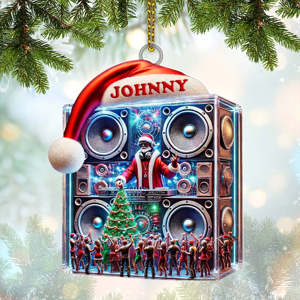 Blisscorners Swag DJ Santa Christmas Ornament, Personalized Ornament2D Flat LM2211
