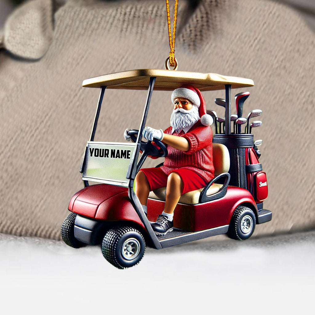 Blisscorners Golf Cart Santa Christmas Ornament, Personalized Ornament2D Flat LM2211