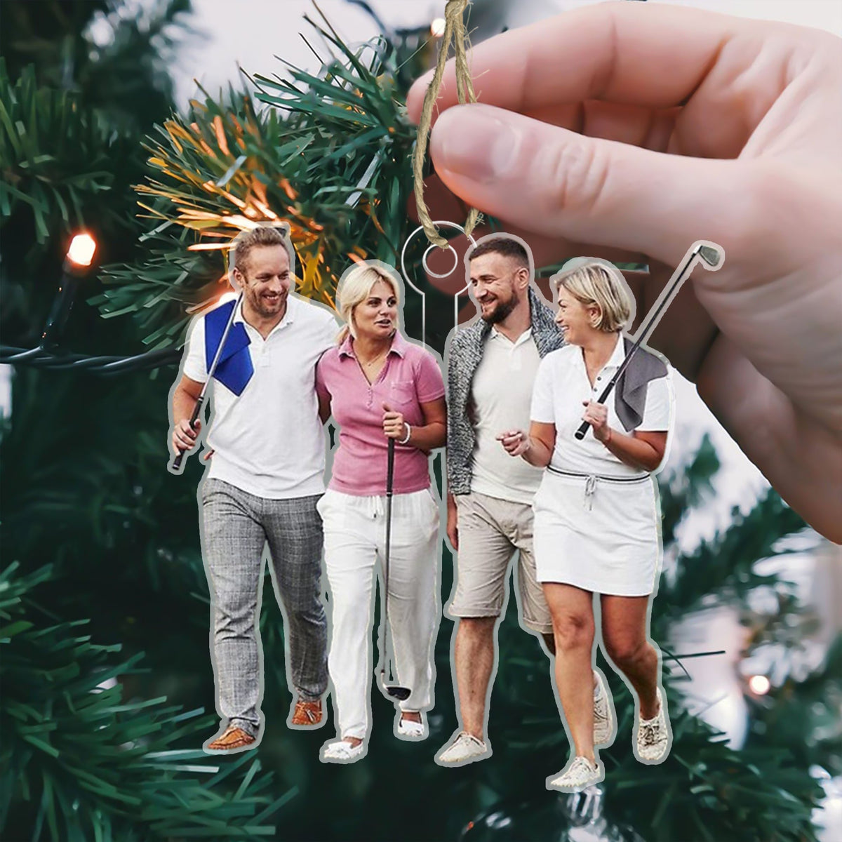 Blisscorners Christmas Family, Xmas Friends - Custom Photo Christmas Gift - Personalized Acrylic Ornament2D Flat LM2111