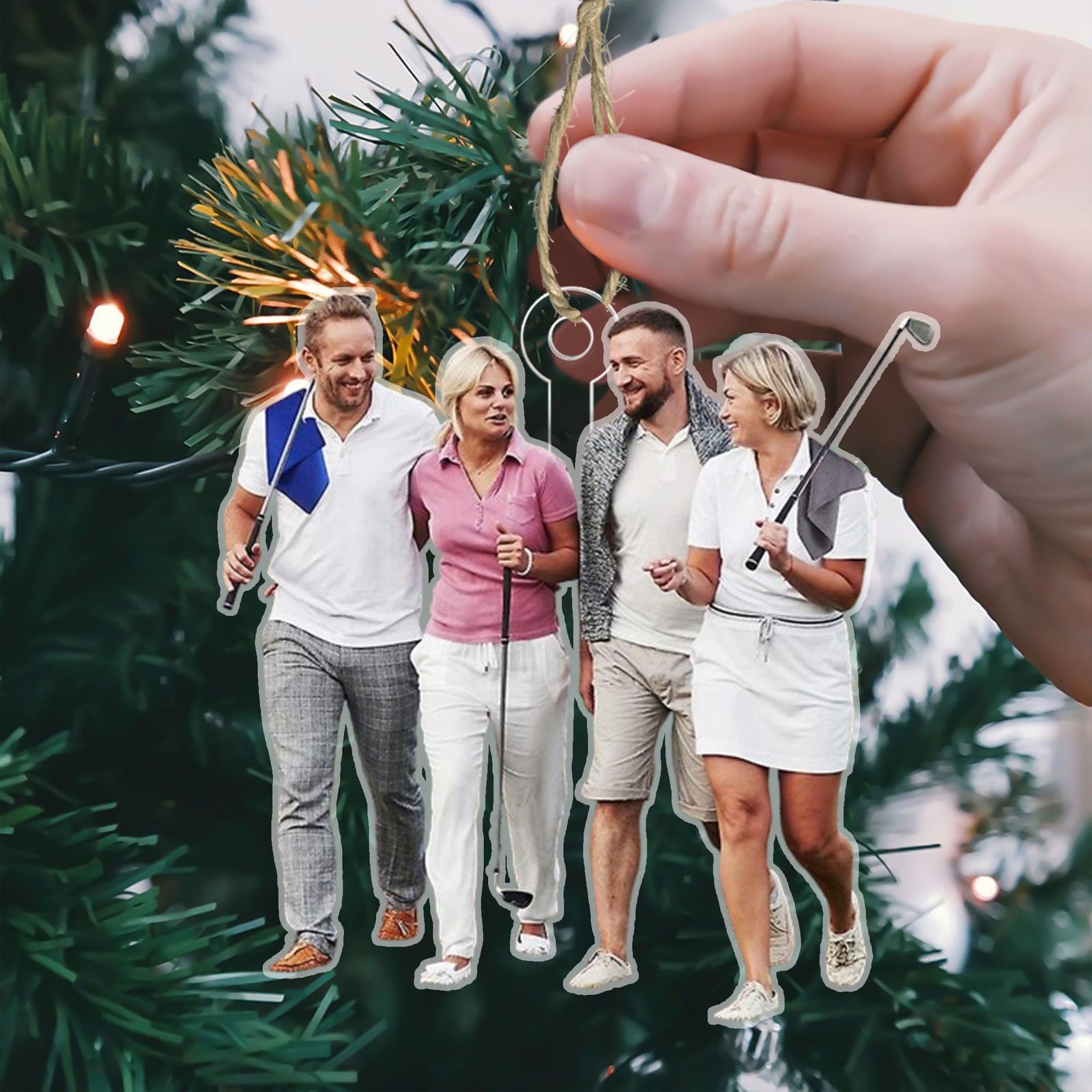 Blisscorners Christmas Family, Xmas Friends - Custom Photo Christmas Gift - Personalized Acrylic Ornament2D Flat LM2111