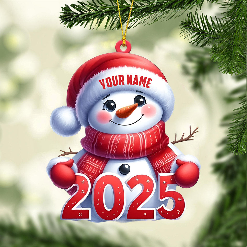 Blisscorners Cute Snowman 2025 Christmas Ornament, Personalized Ornament2D Flat LM2211