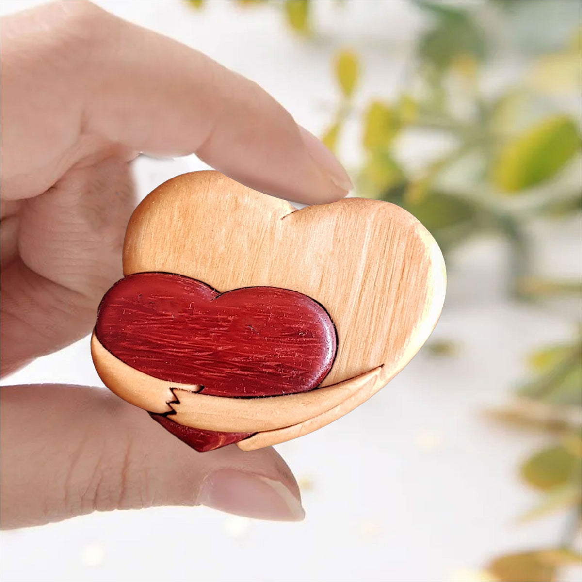 Blisscorners A Hug From My Heart For You, Couple Gift, Personalized Couple Puzzle Wooden2D Flat LM2111