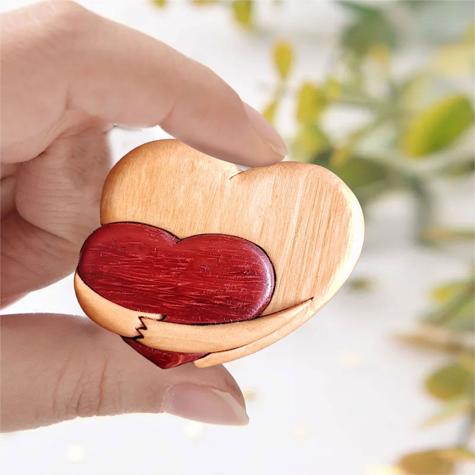 Blisscorners A Hug From My Heart For You, Couple Gift, Personalized Couple Puzzle Wooden2D Flat LM2111