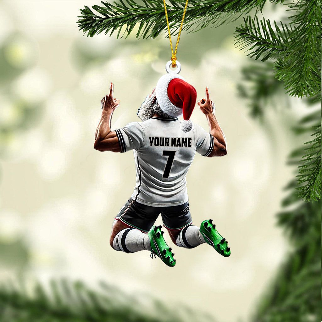 Blisscorners Santa Football Player Christmas Ornament, Personalized Ornament2D Flat LM2211