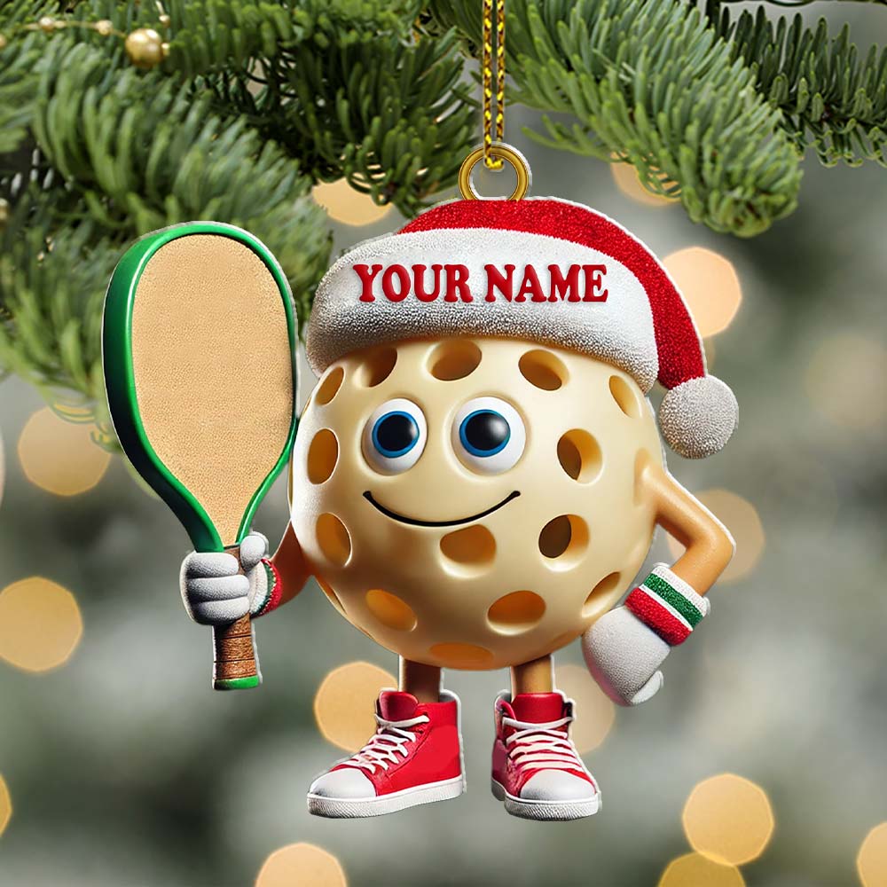 Blisscorners Custom Name Pickleball Ornament, Pickleball Lover Christmas Gift2D Flat LM2211