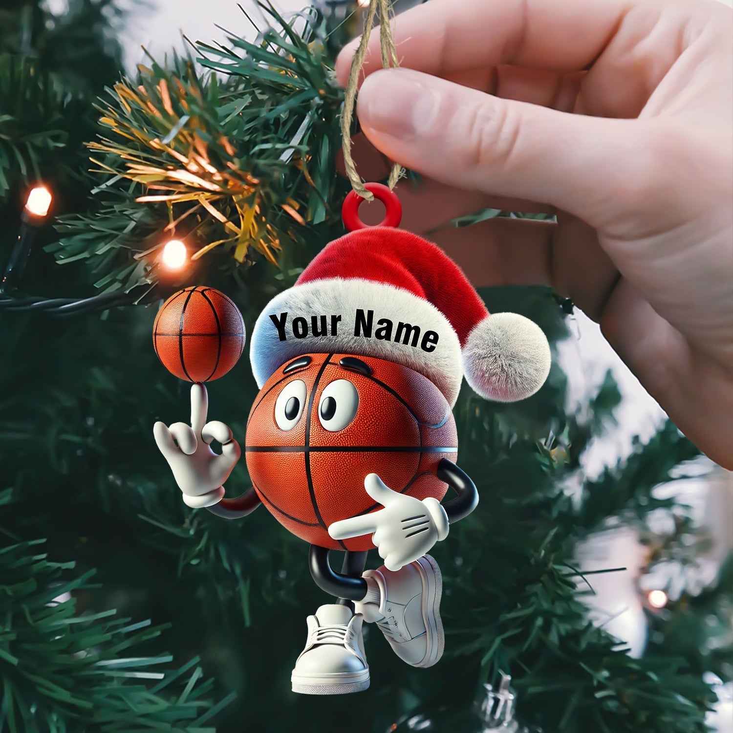 Blisscorners Basketball Playing Christmas Ornament, Personalized Ornament2D Flat LM2211