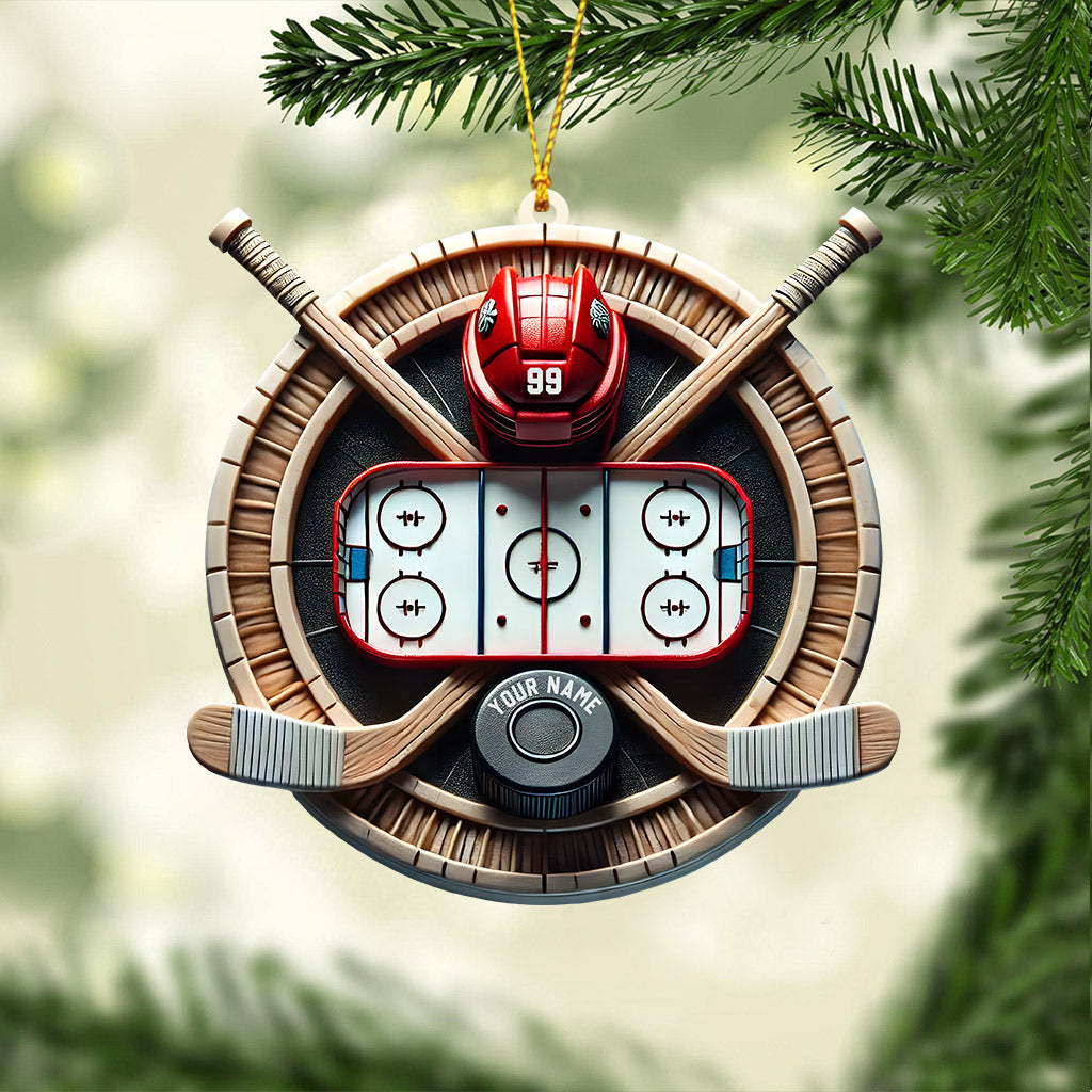 Blisscorners Hockey Christmas Ornament, Personalized Ornament2D Flat LM2211