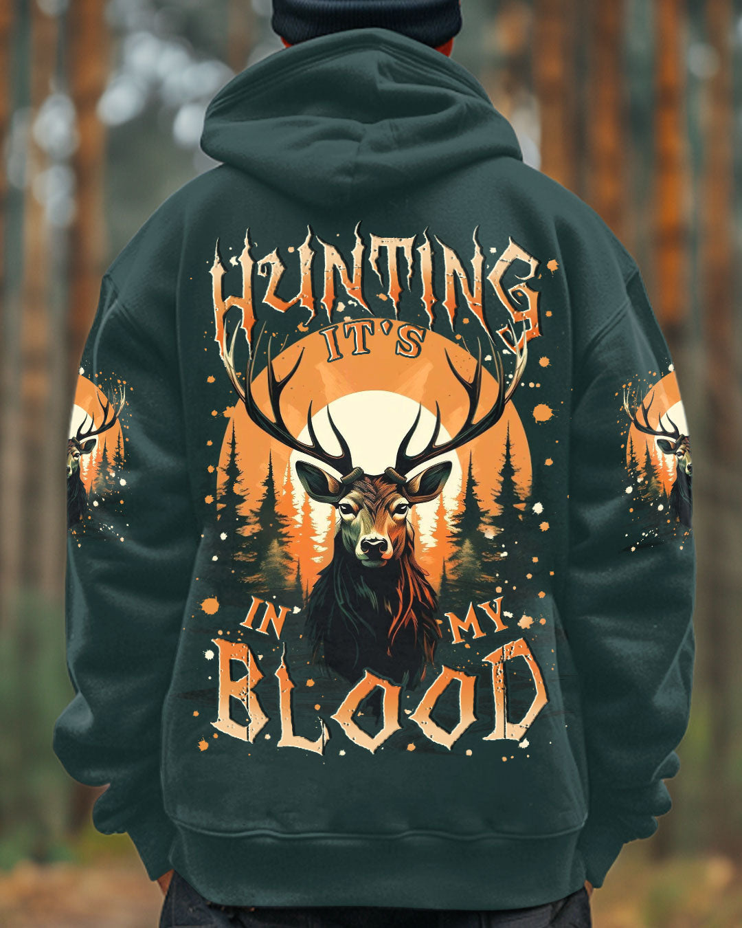 BLISSCORNERS HUNTING IT'S IN MY BLOOD DEER ALL OVER PRINT