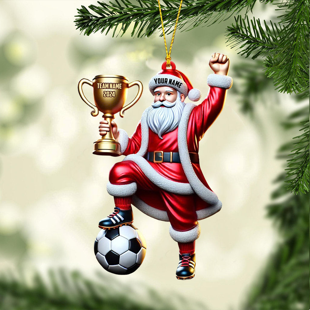 Blisscorners Football Champion Santa Christmas Ornament, Personalized Ornament2D Flat LM2211