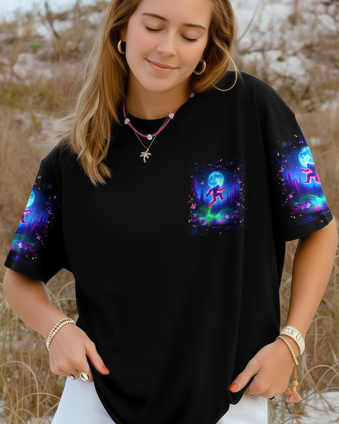 BLISSCORNERS AND INTO THE FOREST I GO BIGFOOT ALL OVER PRINT