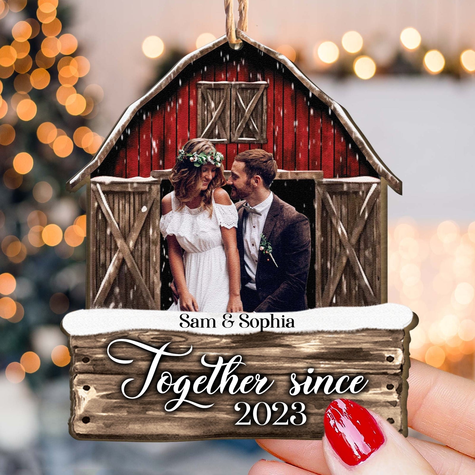 Blisscorners You And Me We Got This, Custom Photo And Name - Personalized Custom Shaped Wooden Ornament - Gift For Couple, Christmas Gift2D Flat LM2111
