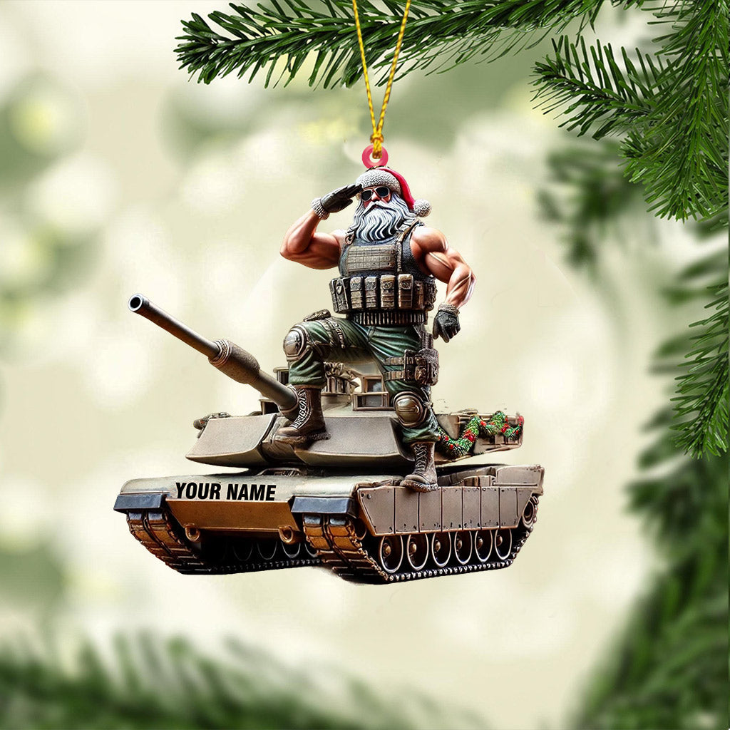 Blisscorners Army Santa Home Decor Christmas Ornament, Personalized Ornament2D Flat LM2211