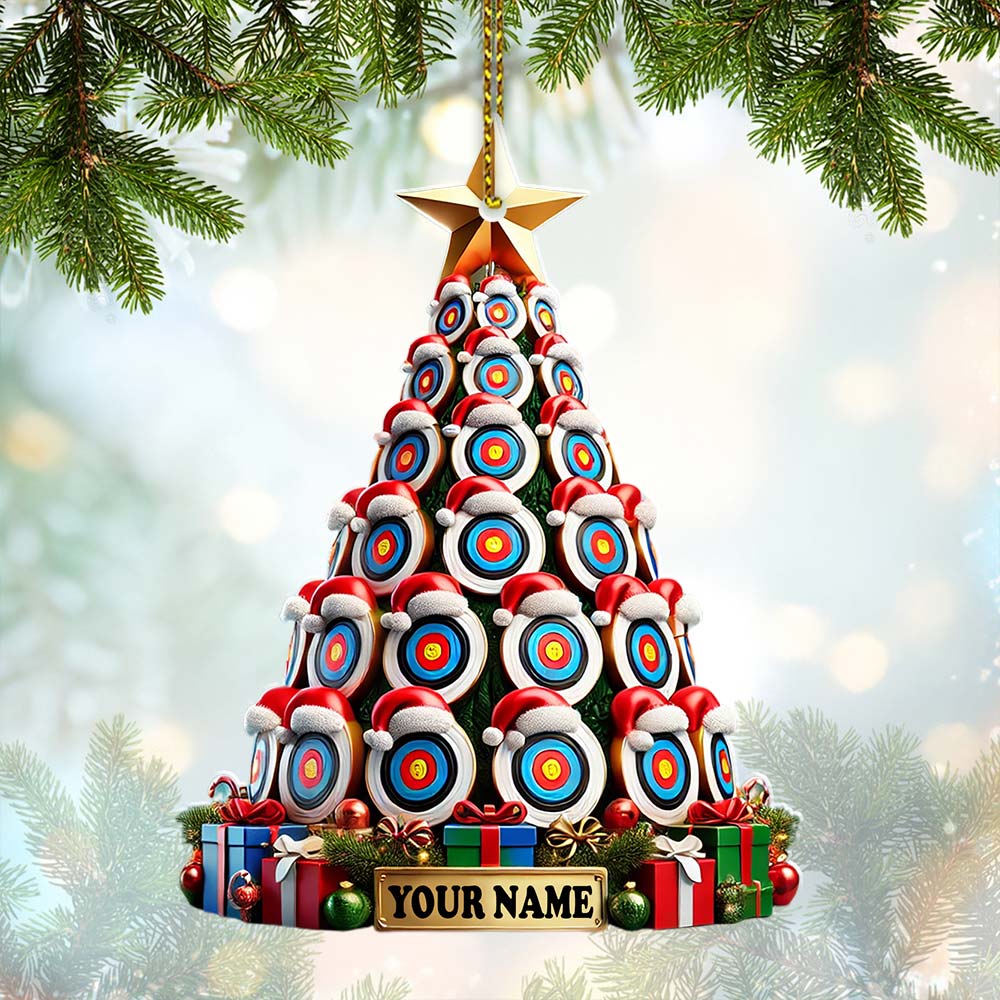 Blisscorners Custom Name Archery Christmas Tree Ornament, Christmas Gift2D Flat LM2211