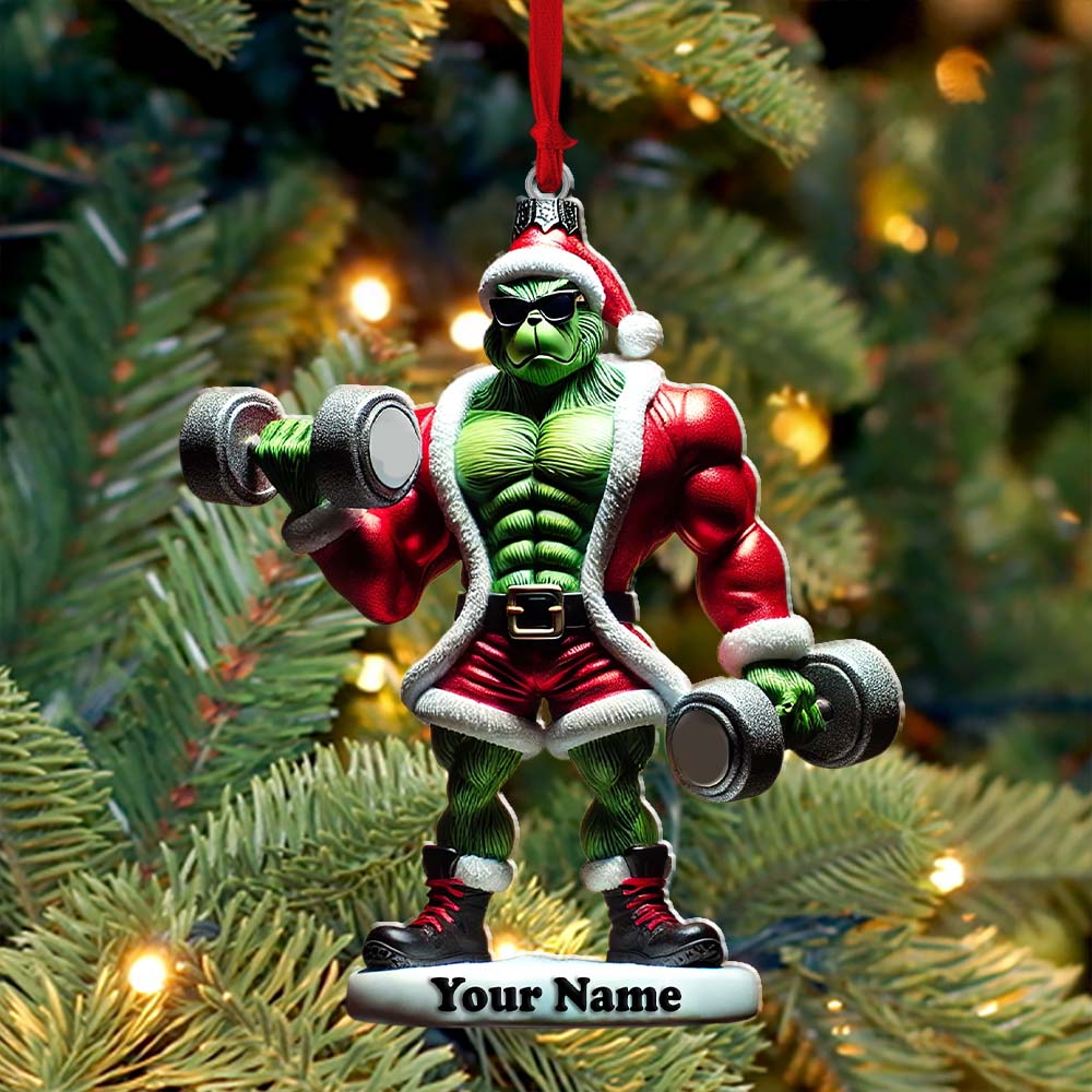 Blisscorners Gym Work Out ELF Christmas Ornament, Personalized Ornament, Gymnastics Christmas Gift2D Flat LM2211
