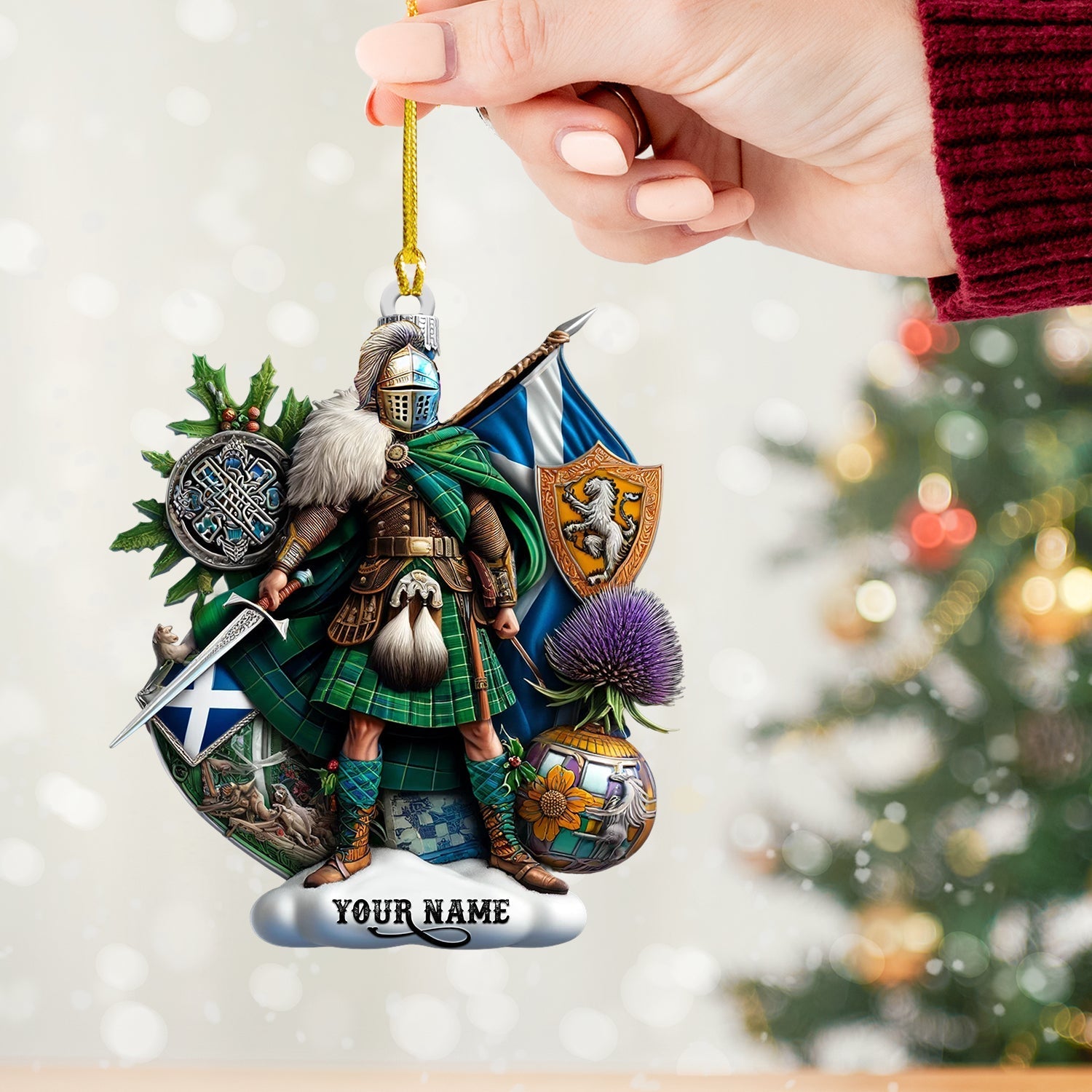 Blisscorners Scotland Lover Home Decor Christmas Ornament, Personalized Ornament2D Flat LM2211