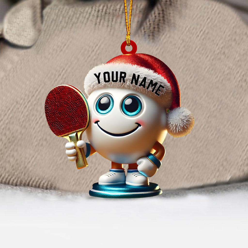 Blisscorners Table Tennis Racket And Ball Home Decor Christmas Ornament, Personalized Ornament2D Flat LM2211