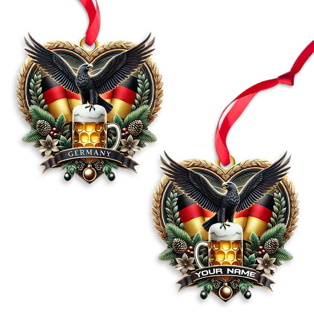 Blisscorners Custom Name Germany Ornament, Christmas Gift for Germany Lover2D Flat LM2211