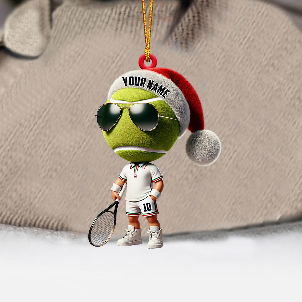 Blisscorners Cool Tennis Player Christmas Ornament, Personalized Ornament2D Flat LM2211