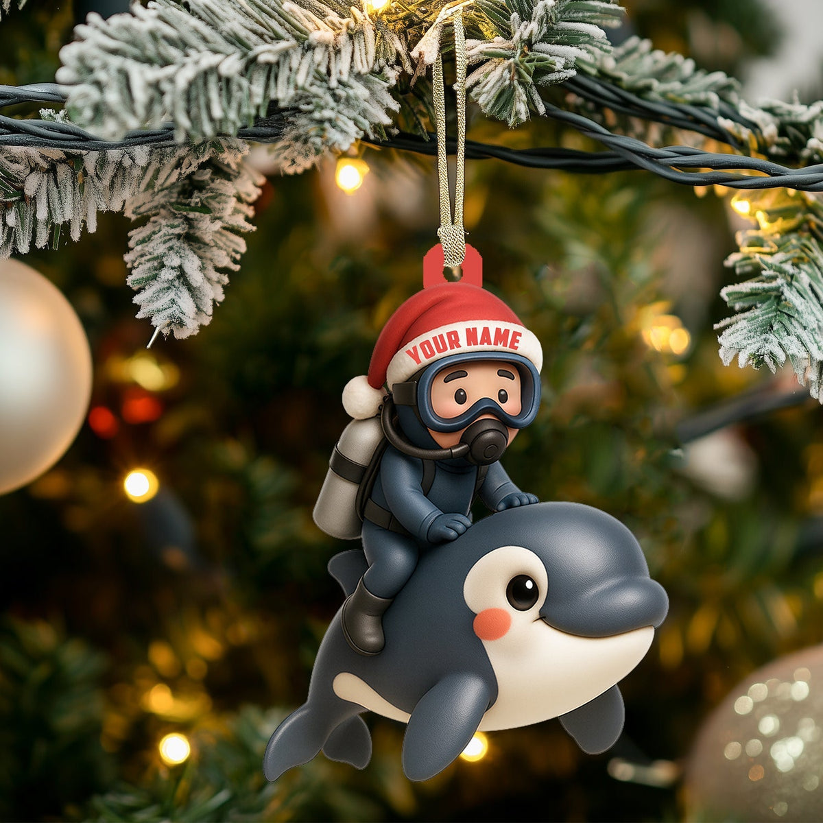 Blisscorners Diver, Home Decor, Christmas Ornament, Personalized Ornament42D Flat LM2111