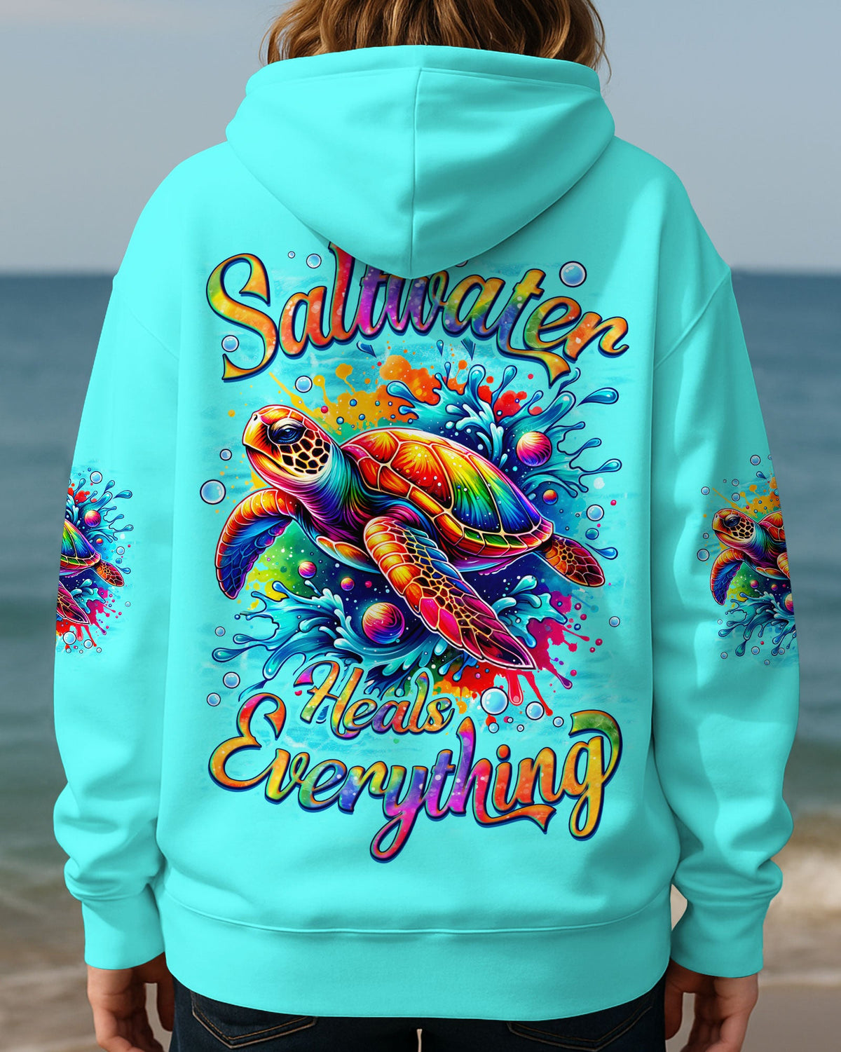 BLISSCORNERS SALTWATER HEALS EVERYTHING TURTLE ALL OVER PRINT