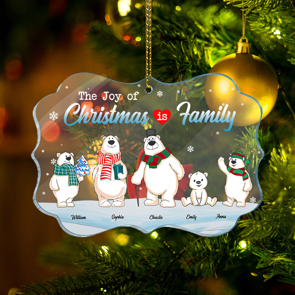 Blisscorners The Joy Of Christmas Is Family - Custom Appearances And Names Christmas Gift - Personalized Acrylic Ornament2D Flat LM2111