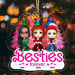 Blisscorners Christmas Besties Forever, Custom Appearances And Names - Personalized Acrylic Ornament2D Flat LM2111