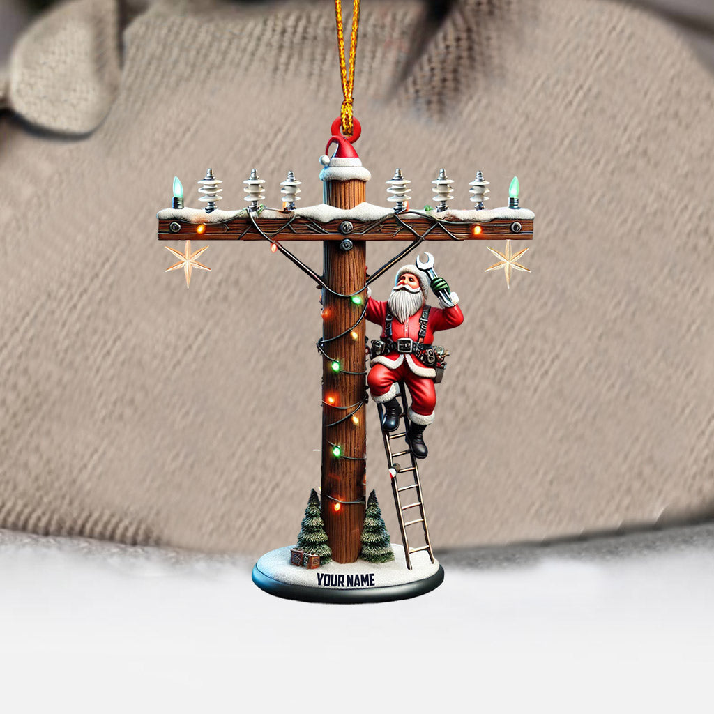 Blisscorners Santa Electrician Christmas Ornament, Personalized Ornament2D Flat LM2211