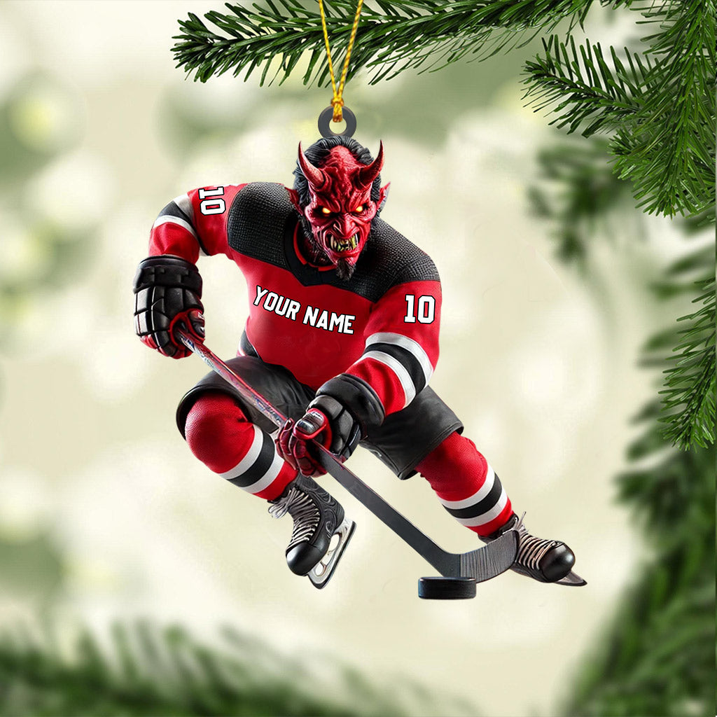 Blisscorners New Jersey Devils Hockey Christmas Ornament, Personalized Ornament2D Flat LM2211