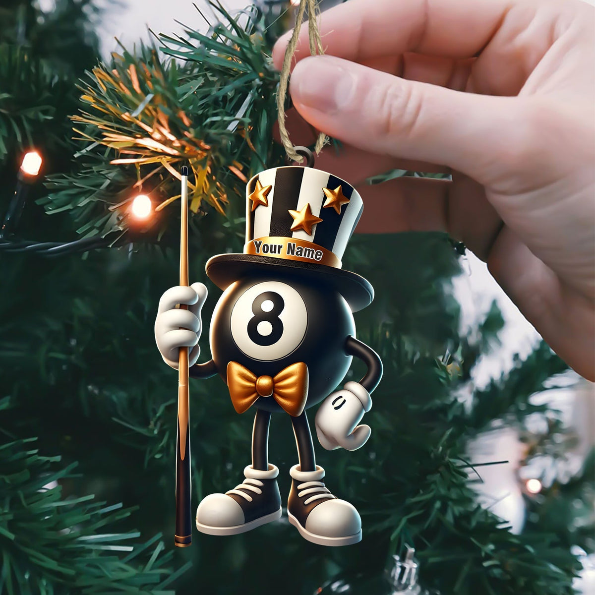 Blisscorners Mr.Billiard Christmas Ornament, Personalized Ornament2D Flat LM2211