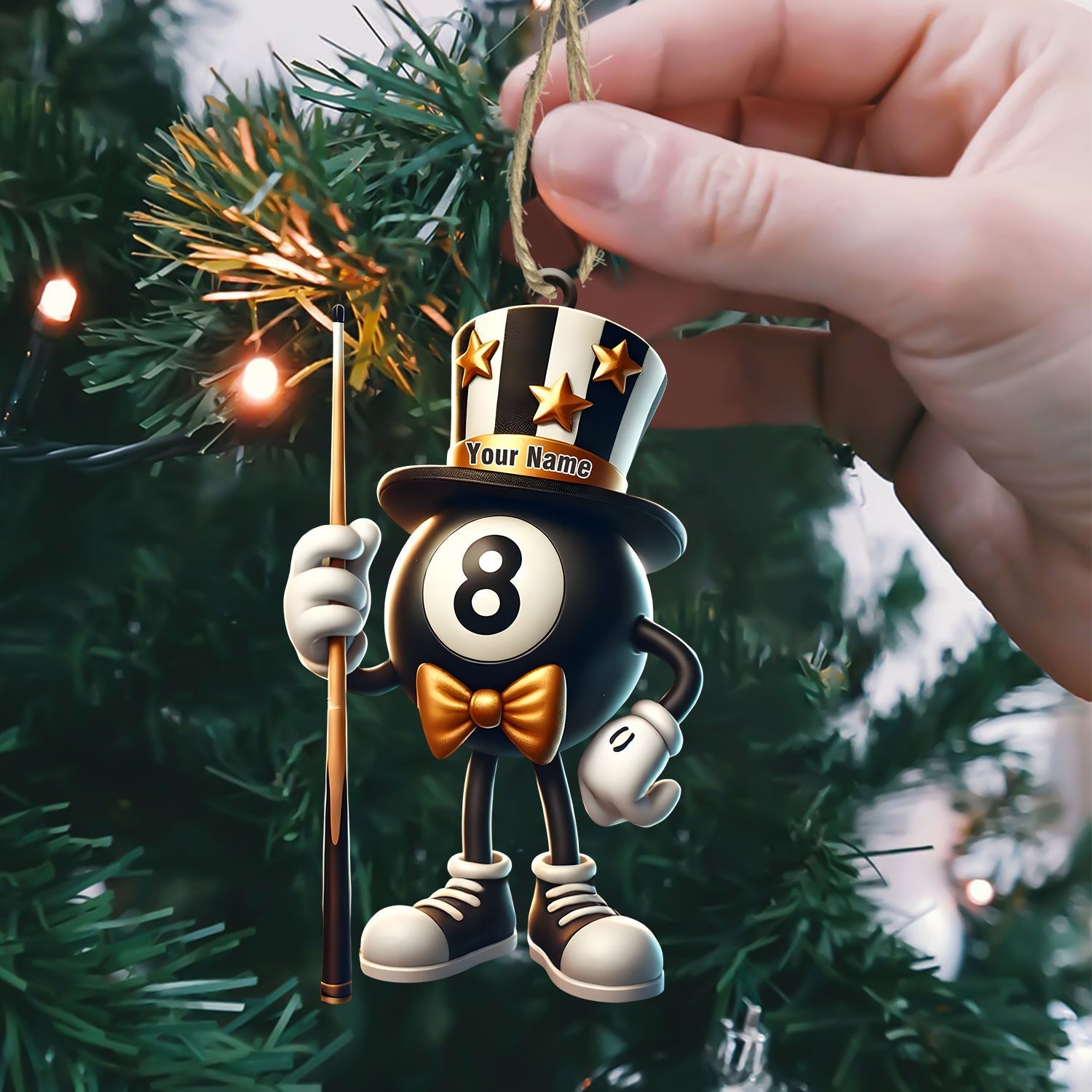 Blisscorners Mr.Billiard Christmas Ornament, Personalized Ornament2D Flat LM2211