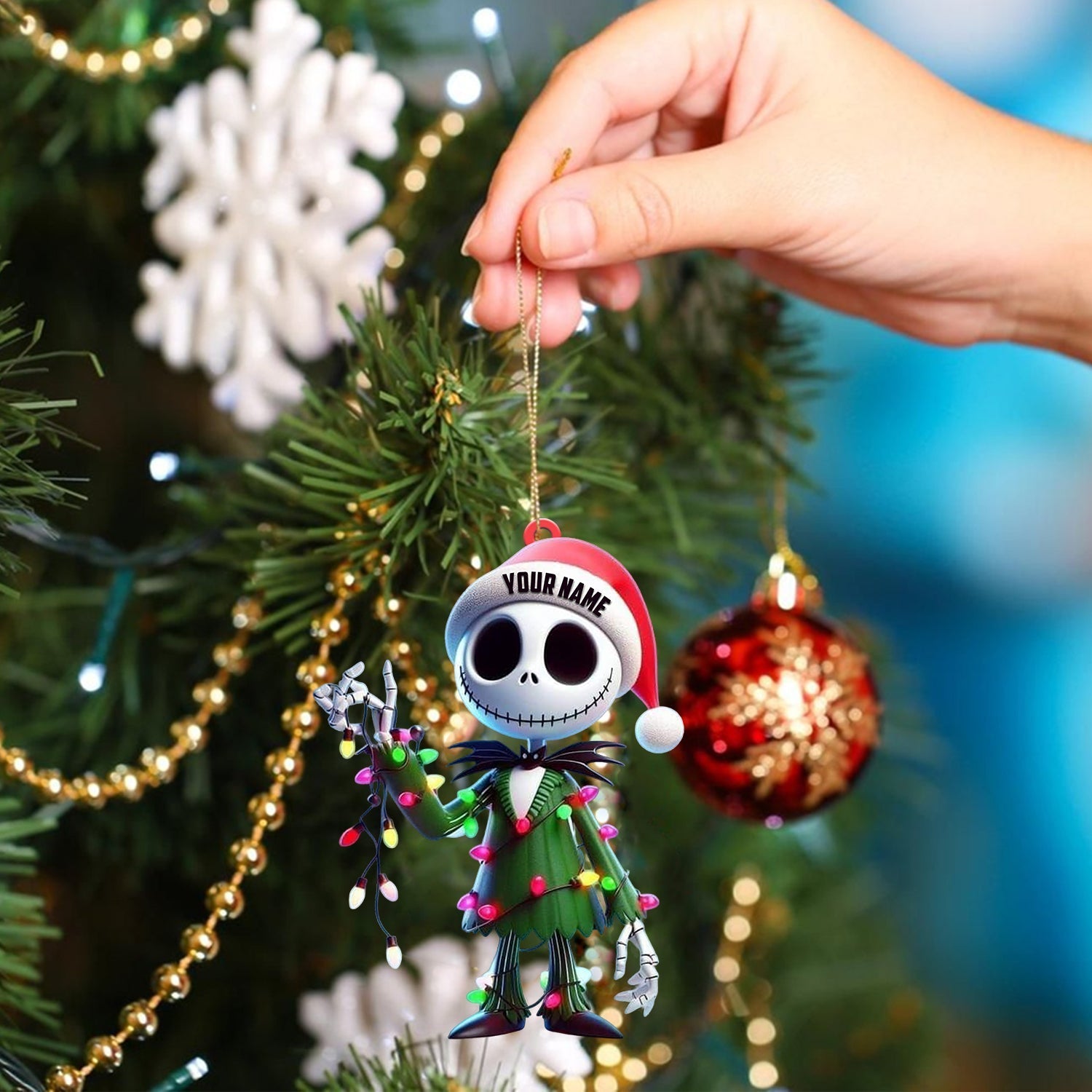 Blisscorners Christmas Ghost Home Decor Christmas Ornament, Personalized Ornament2D Flat LM2211