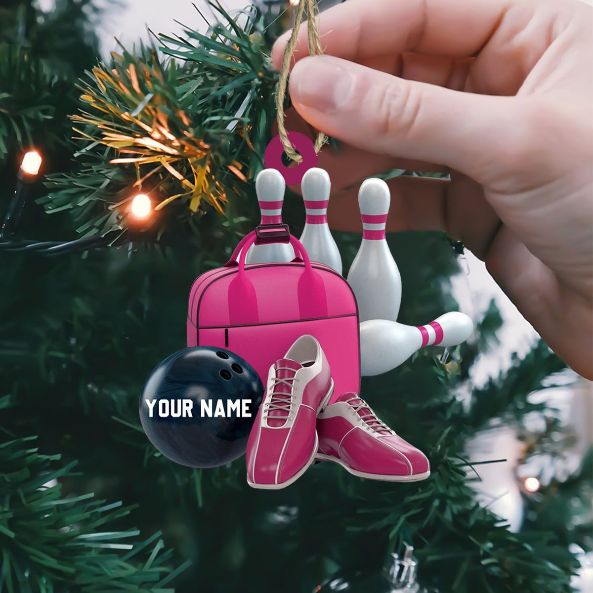 Blisscorners Bowling Set Christmas Ornament, Personalized Ornament2D Flat LM2211