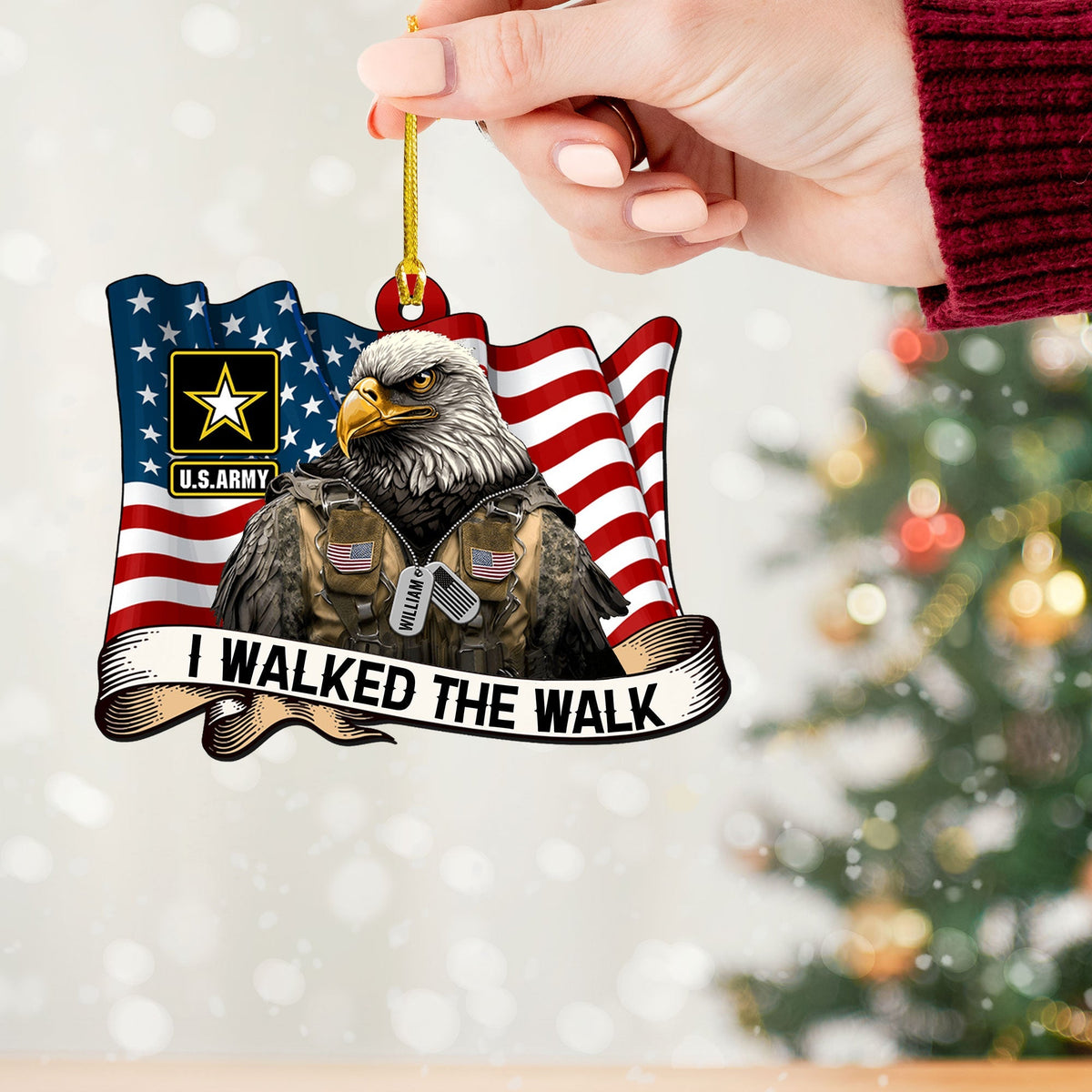 Blisscorners U.S Army, I Walked The Walk - Personalized Acrylic Ornament - Veterans Gift2D Flat LM2111