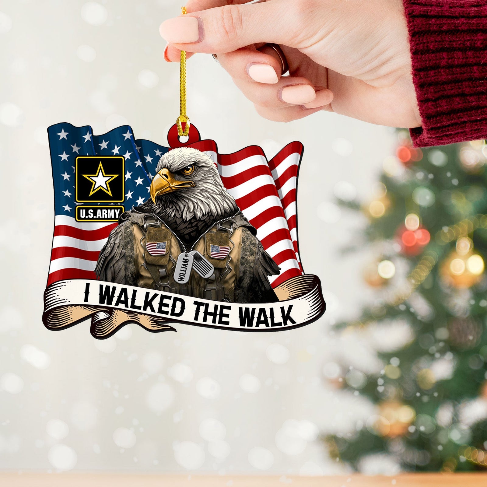 Blisscorners U.S Army, I Walked The Walk - Personalized Acrylic Ornament - Veterans Gift2D Flat LM2111