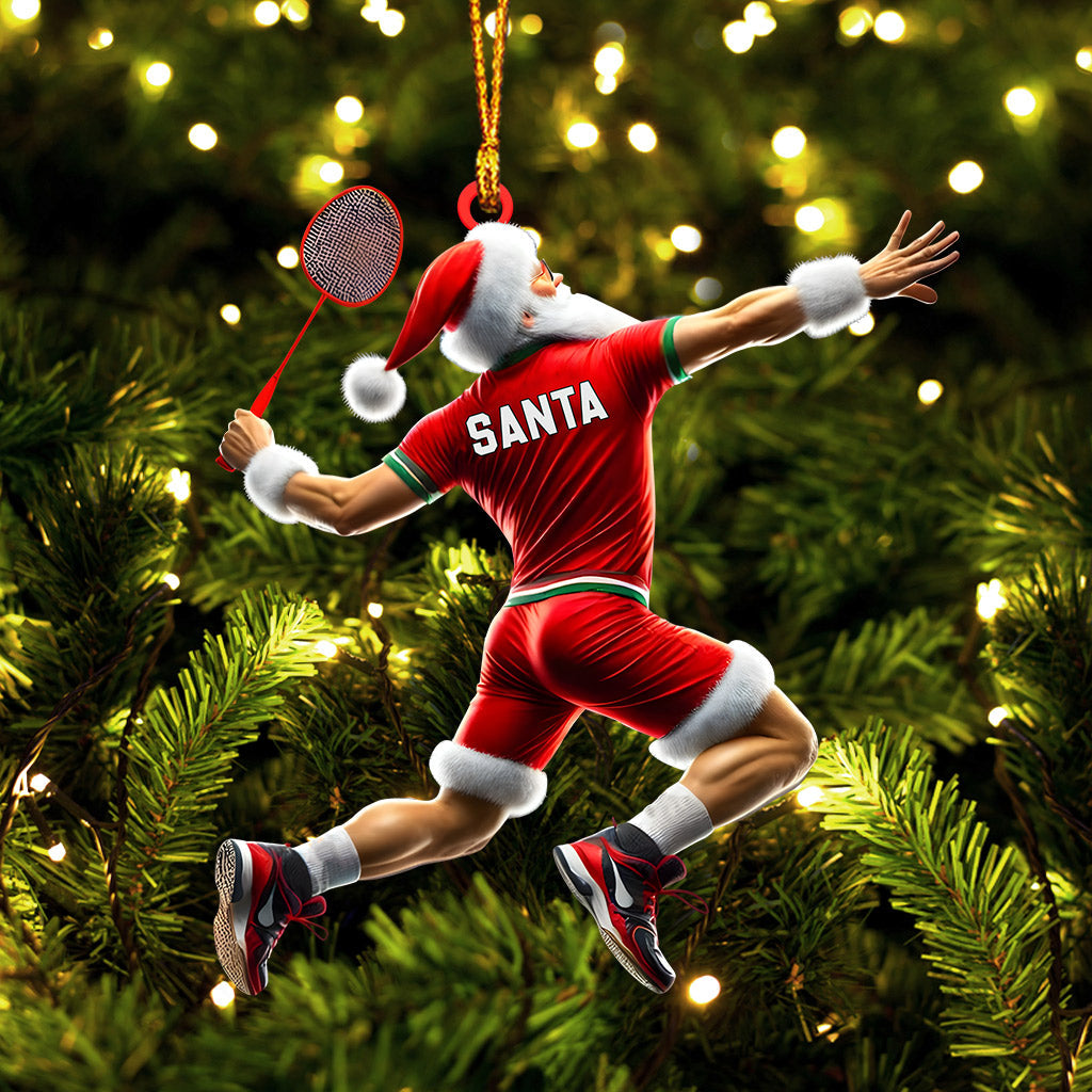 Blisscorners Santa Badminton Christmas Ornament, Personalized Ornament2D Flat LM2211