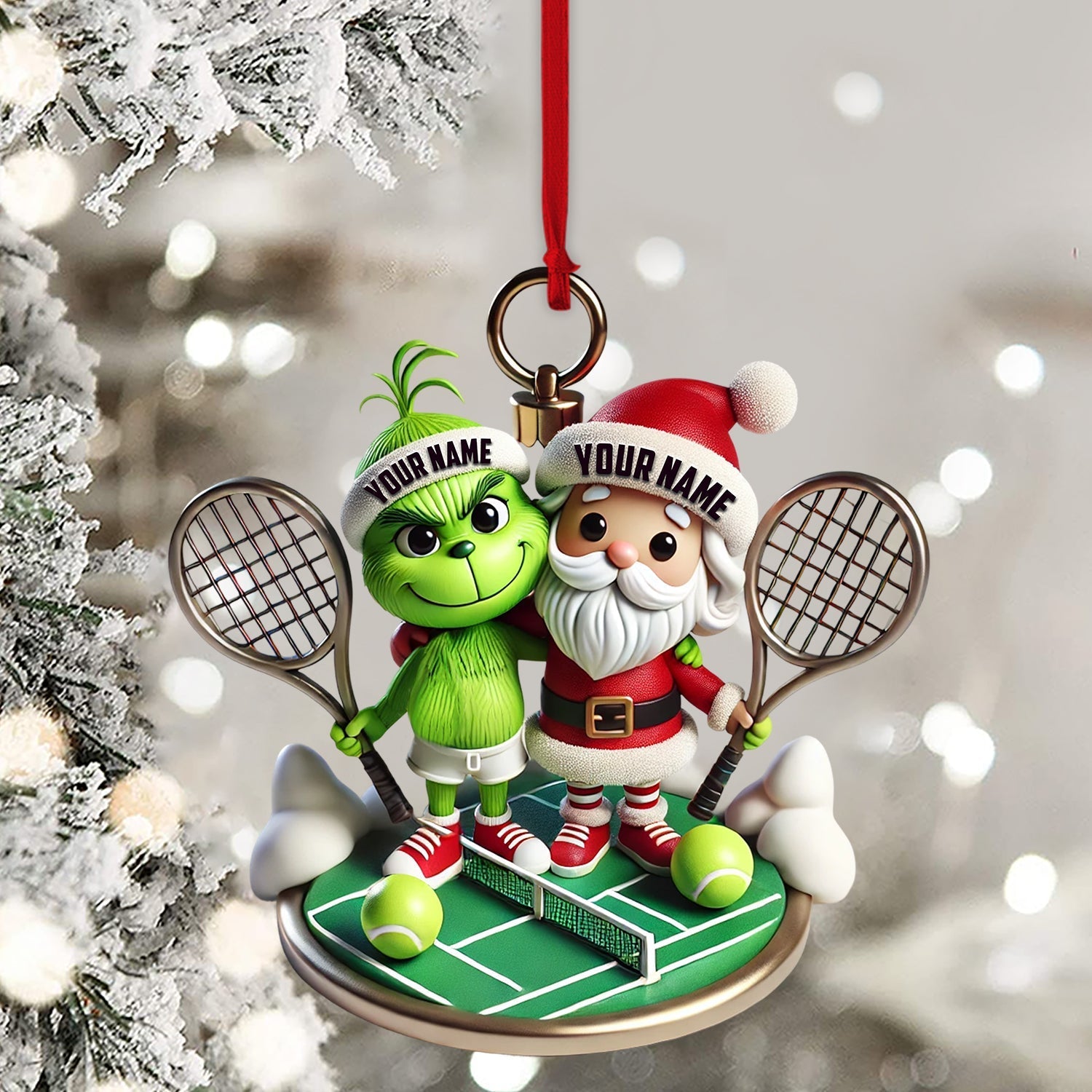 Blisscorners Couple Tennis Home Decor Christmas Ornament, Personalized Ornament2D Flat LM2211