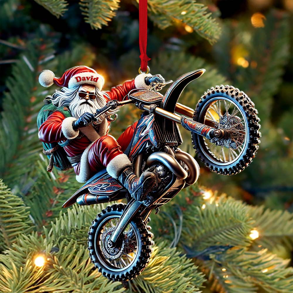 Blisscorners Custom Name Motocross Ornament, Motocross Lover Christmas Gift 72D Flat LM2211